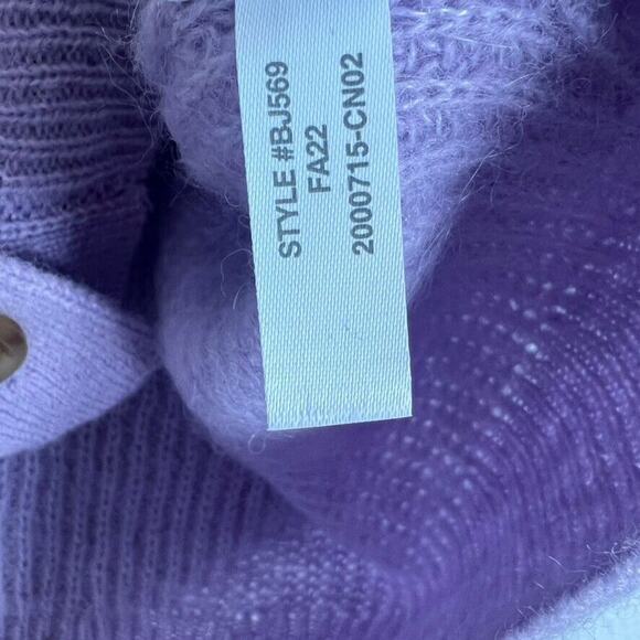 J Crew Cardigan Sweater Women 3X Purple Alpaca Wool V-Neck Button Up Crop Preppy - Picture 8 of 8